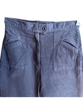 True Vintage Corduroy Pants K-mart Petite 7/8 25x29 Womens High Waist Gray 1980'